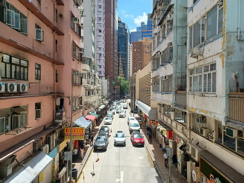 Jaffe Road in Wan Chai near O'Brien Road, Hong Kong